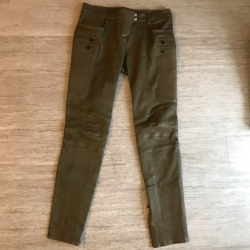 $4.1k+ Balmain Ribbed Leather Skinny Pants WOW! - Picture 2 of 7